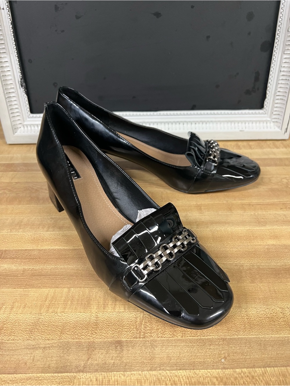 Tahari Black Patent Leather Mary Loafer
